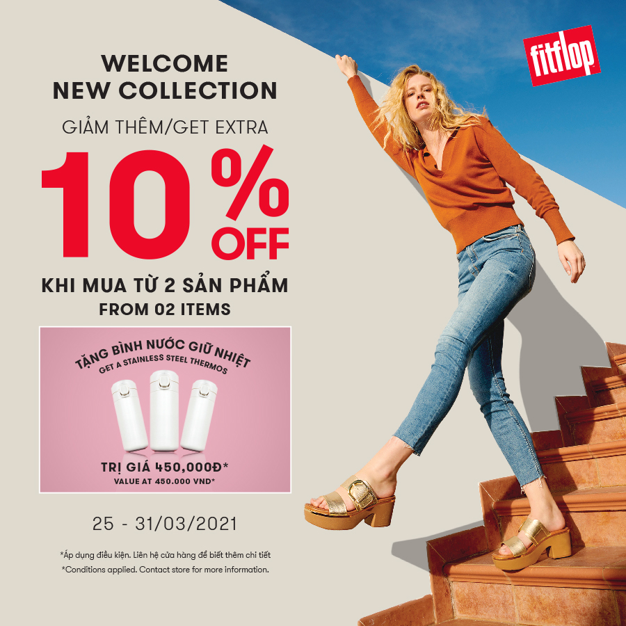 FitFlop offer extra 10% discount from 2 Items & a gift value at 450,000VND