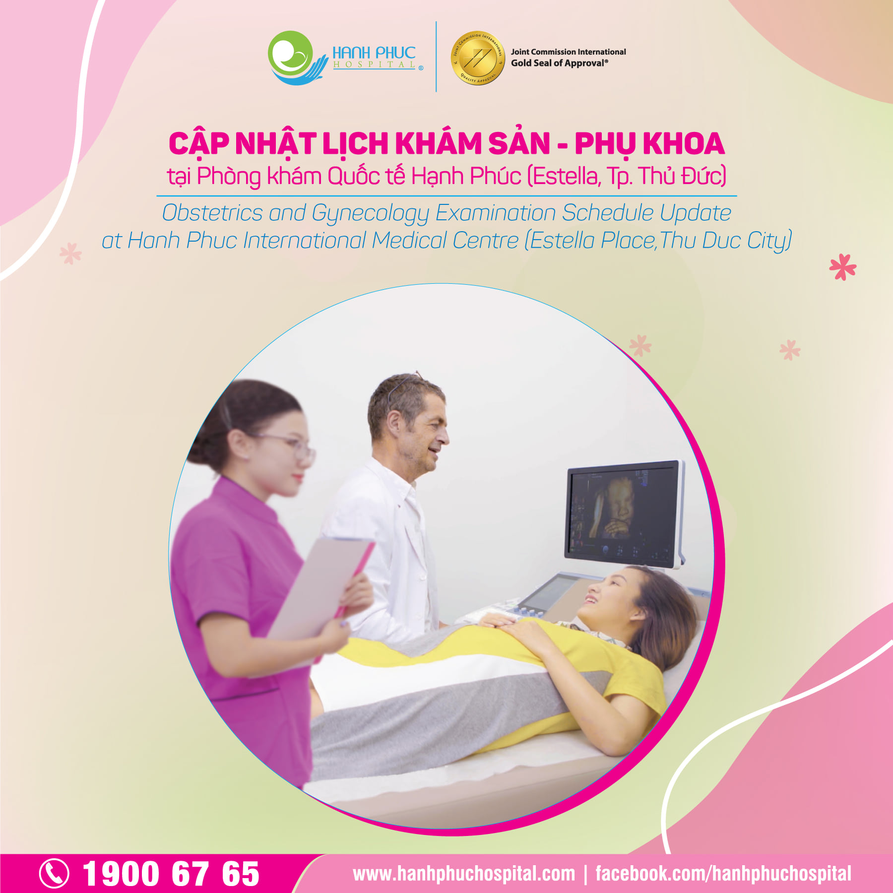 📣 THÔNG BÁO – Cập nhật lịch khám sản phụ khoa tại Phòng khám Quốc tế Hạnh Phúc