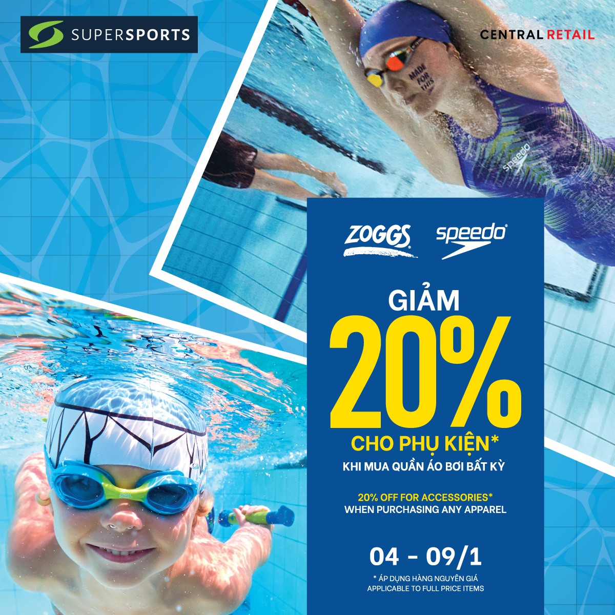 SPECIAL OFFER FOR SWIMMER - 20% OFF SWIMMING ACCESSORIES WHEN BUYING SWIMMING APPARELS