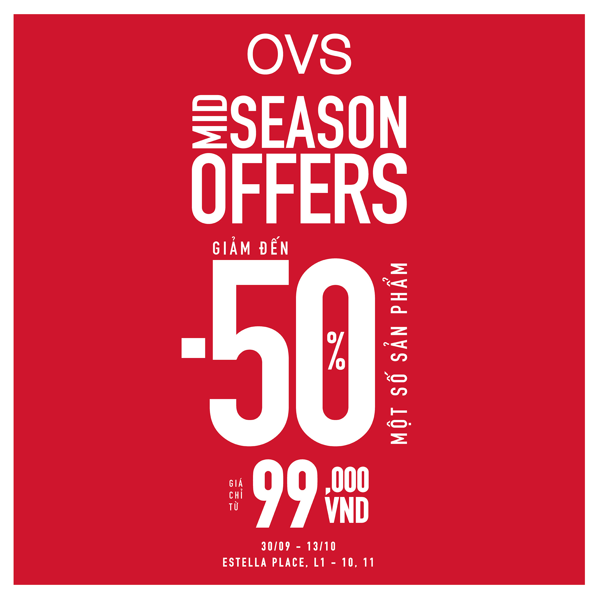 🔥OVS MID-SEASON SALE – UP TO 50% SELECTED ITEMS