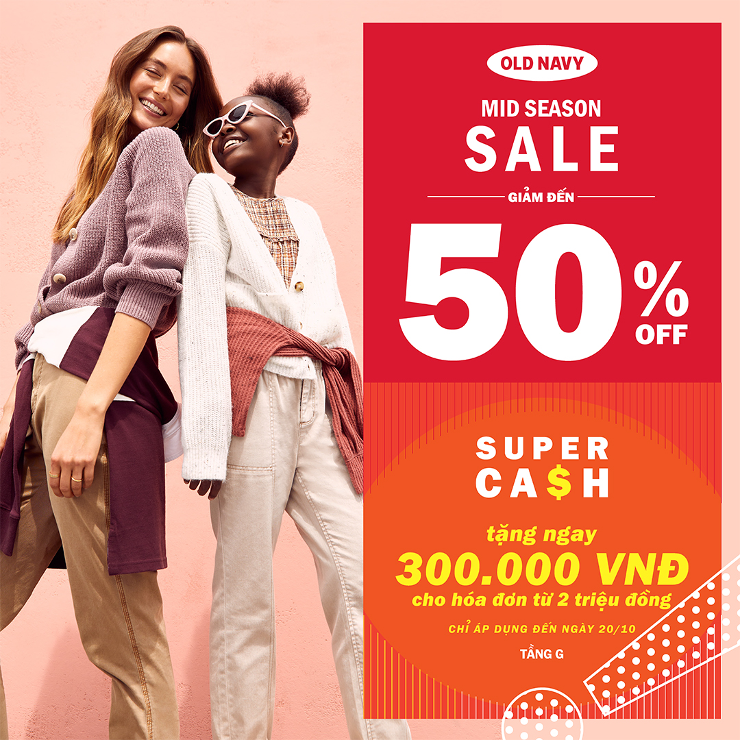 💥OLD NAVY SALE UP TO 50% - CASHBACK 300K💥