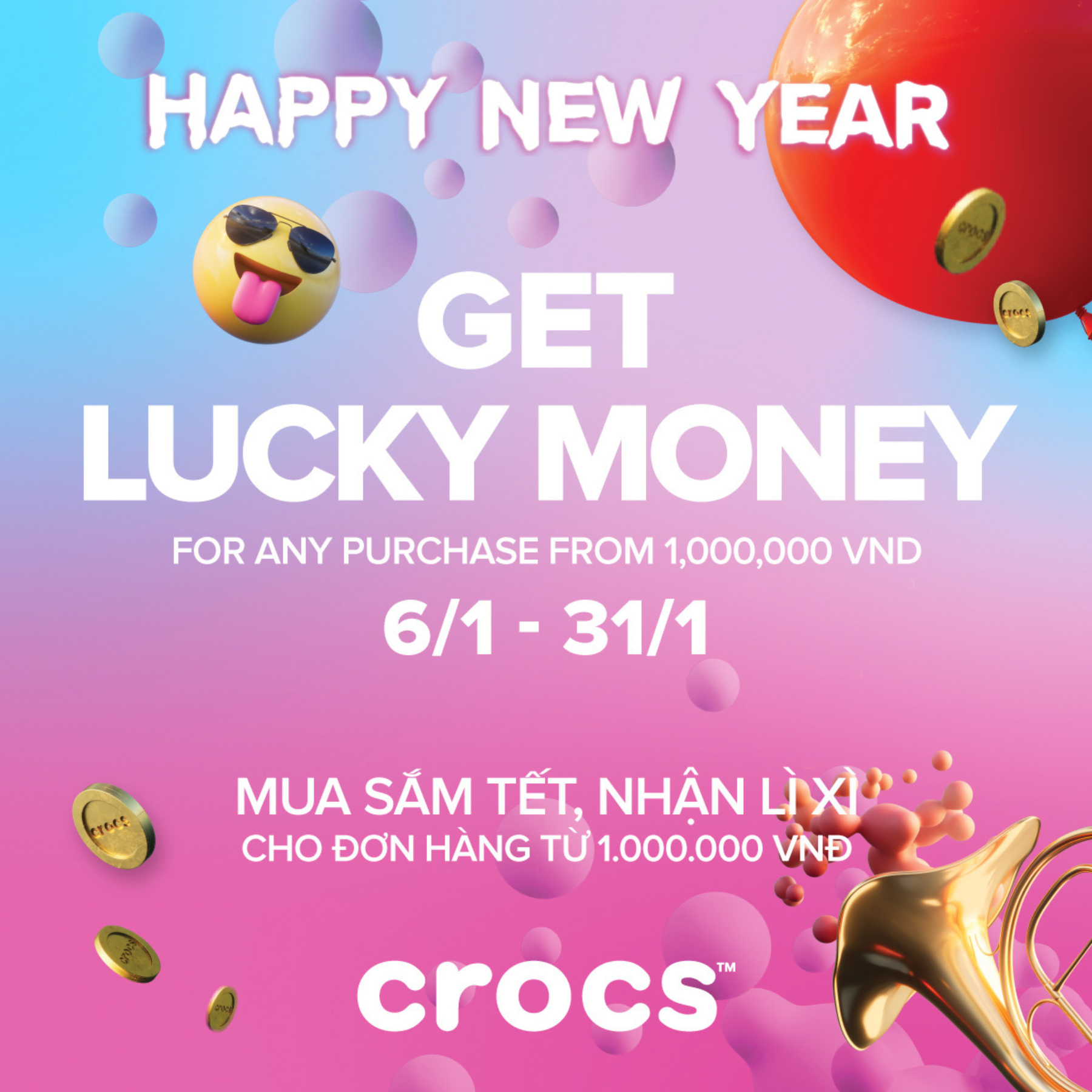 🧧SẮM CROCS NHƯ Ý, NHẬN LÌ XÌ MÊ LY