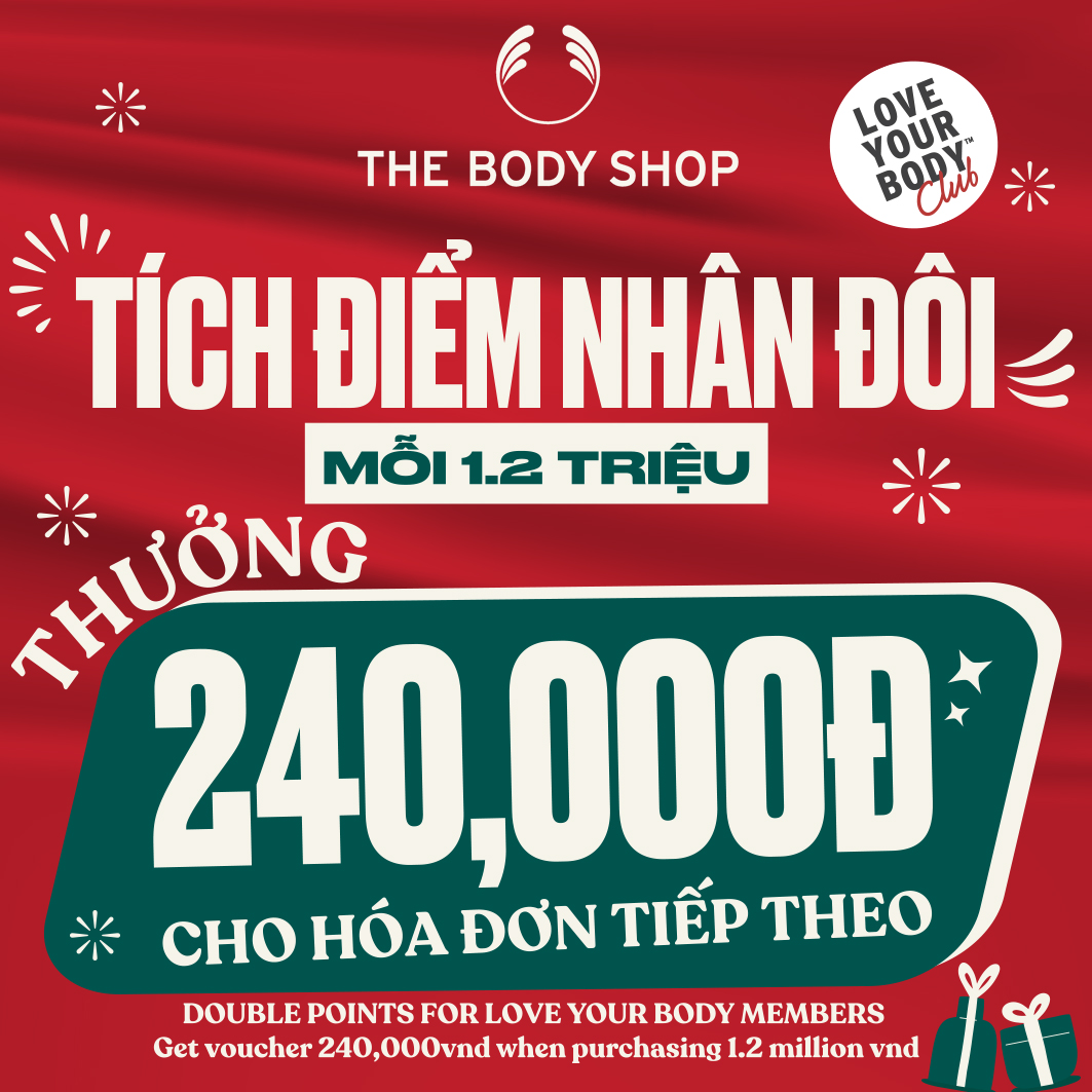 🔥THE BODY SHOP – DOUBLE MEMBERSHIP POINTS & GET CASH VOUCHER🔥