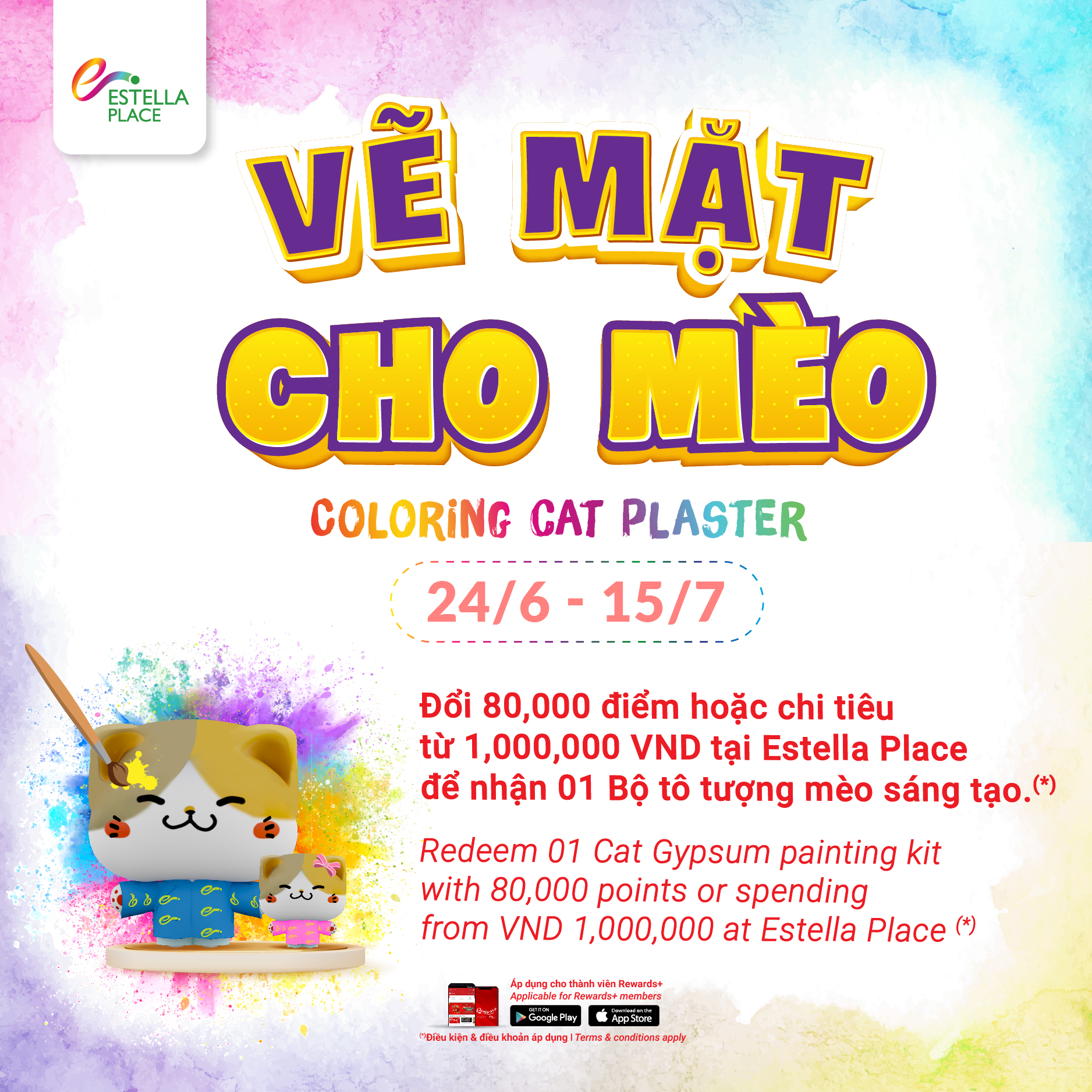 COLORING CAT PLASTER