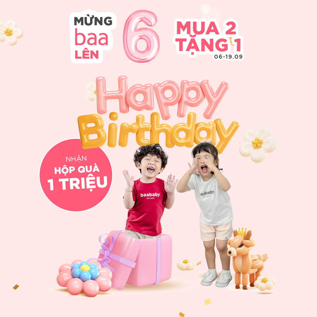 HAPPY 6TH BIRTHDAY BAA BABY - BUY 2 GET 1 FREE