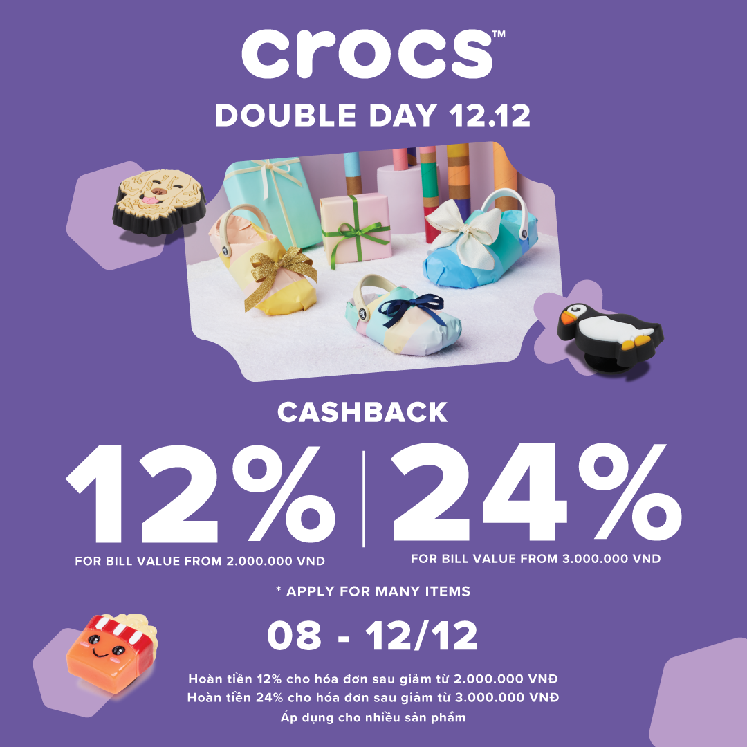 ⚡SUPER SALE 12.12😍CROCS UP TO 50% + 24% OFF😱