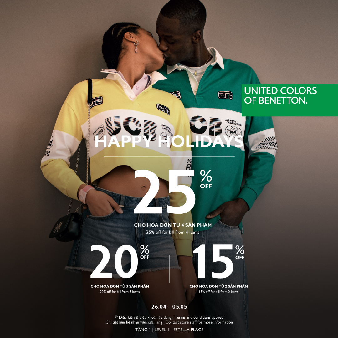 𝗨𝗡𝗜𝗧𝗘𝗗 𝗖𝗢𝗟𝗢𝗥𝗦 𝗢𝗙 𝗕𝗘𝗡𝗘𝗧𝗧𝗢𝗡 - HAPPY HOLIDAYS, SALE UP TO 25%