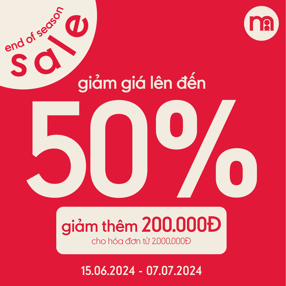 END OF SEASON SALE - GIẢM GIÁ CUỐI MÙA LÊN ĐẾN 50%