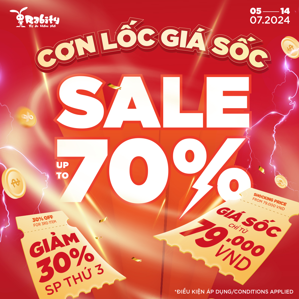 SALE ALL STORE, UP TO 70% OFF, ONLY FROM 79.000 VND