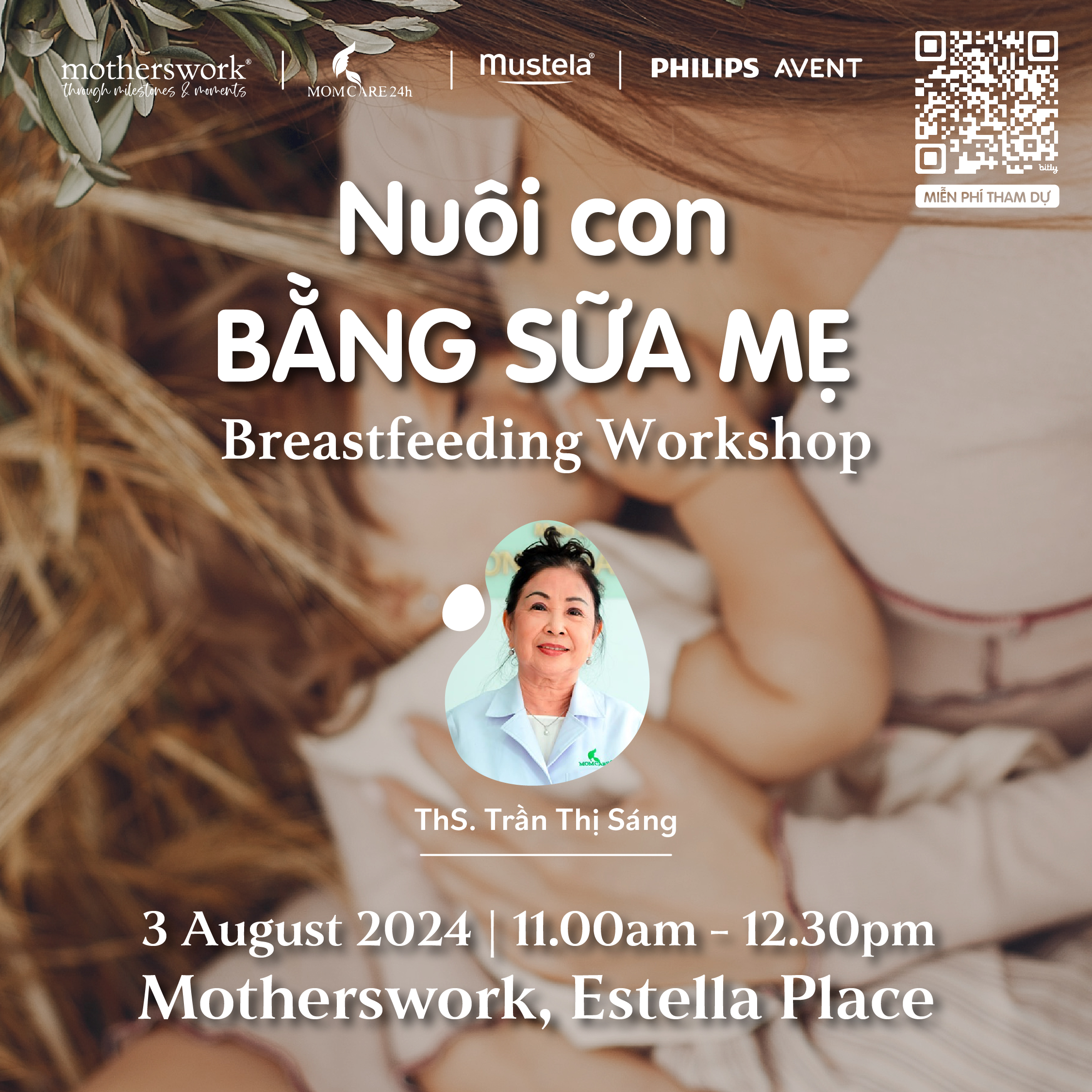 JOIN MOTHERSWORK FOR AN INTIMATE BREASTFEEDING WORKSHOP AND RECEIVE A FREE GOODIE BAG FULL OF HELPFUL GIFTS FROM MOMCARE24H, PHILIPS AVENT, AND MUSTELA TO SUPPORT YOU ON YOUR BREASTFEEDING JOURNEY!! 🌟🌟