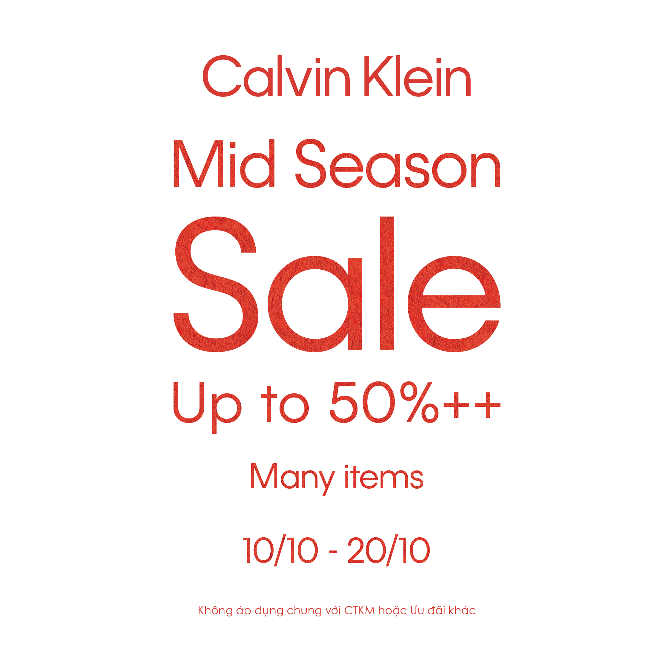 CALVIN KLEIN - MID SEASON SALE UP TO 50%++