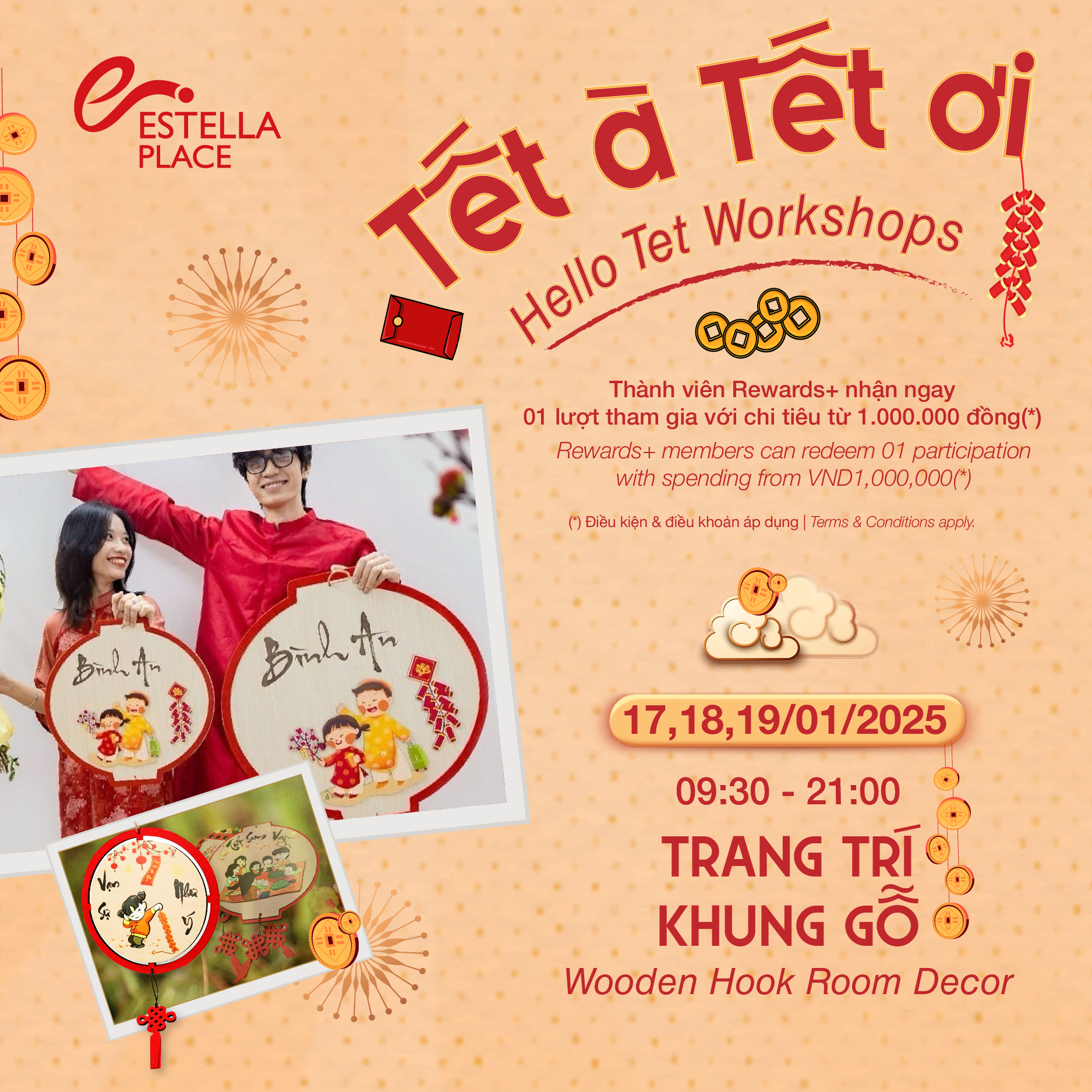 🎋HELLO TET WORKSHOPS🎋 – PART 2: WOODEN HOOK ROOM DECOR
