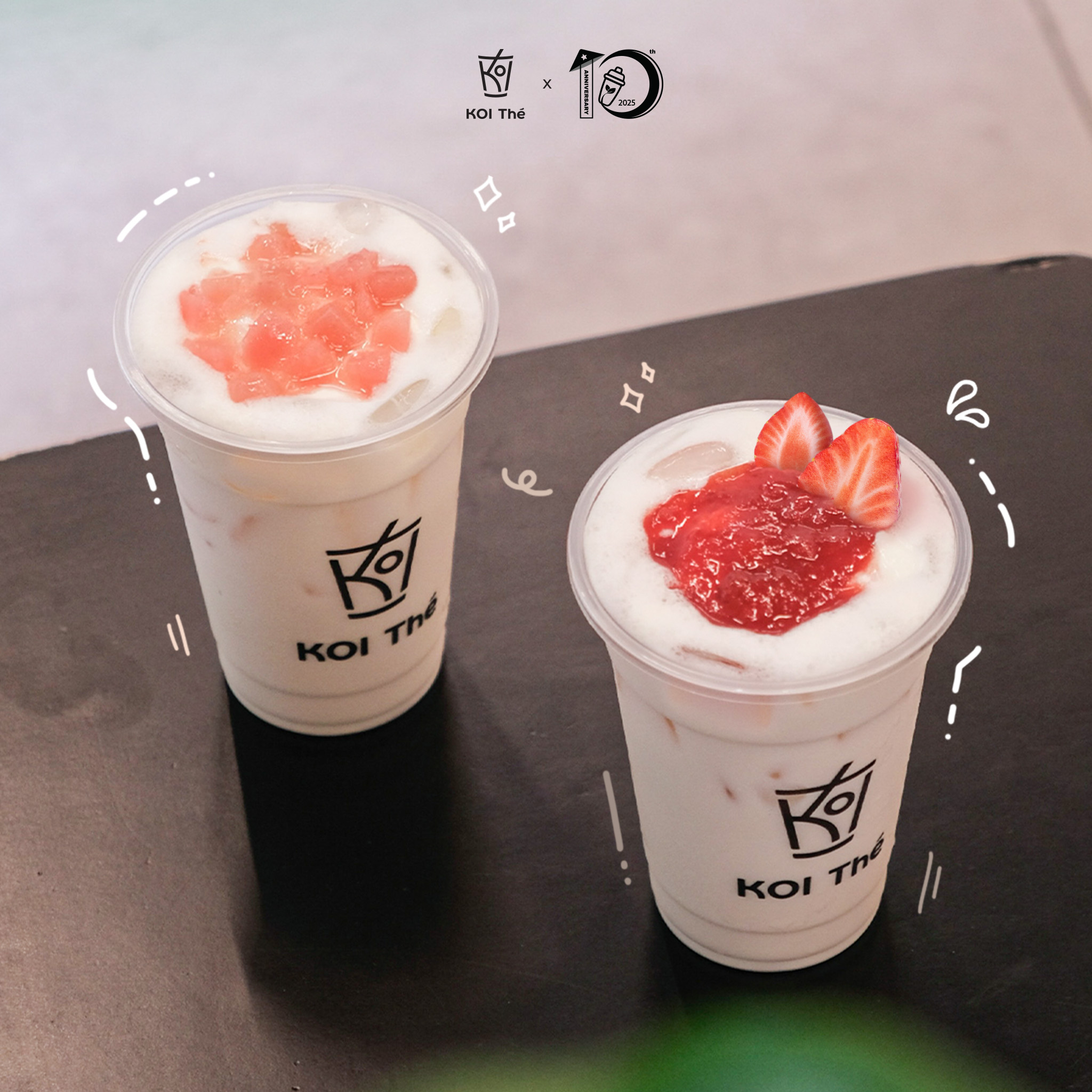 YOGURT PEACH PULP GREEN MILK TEA🍑