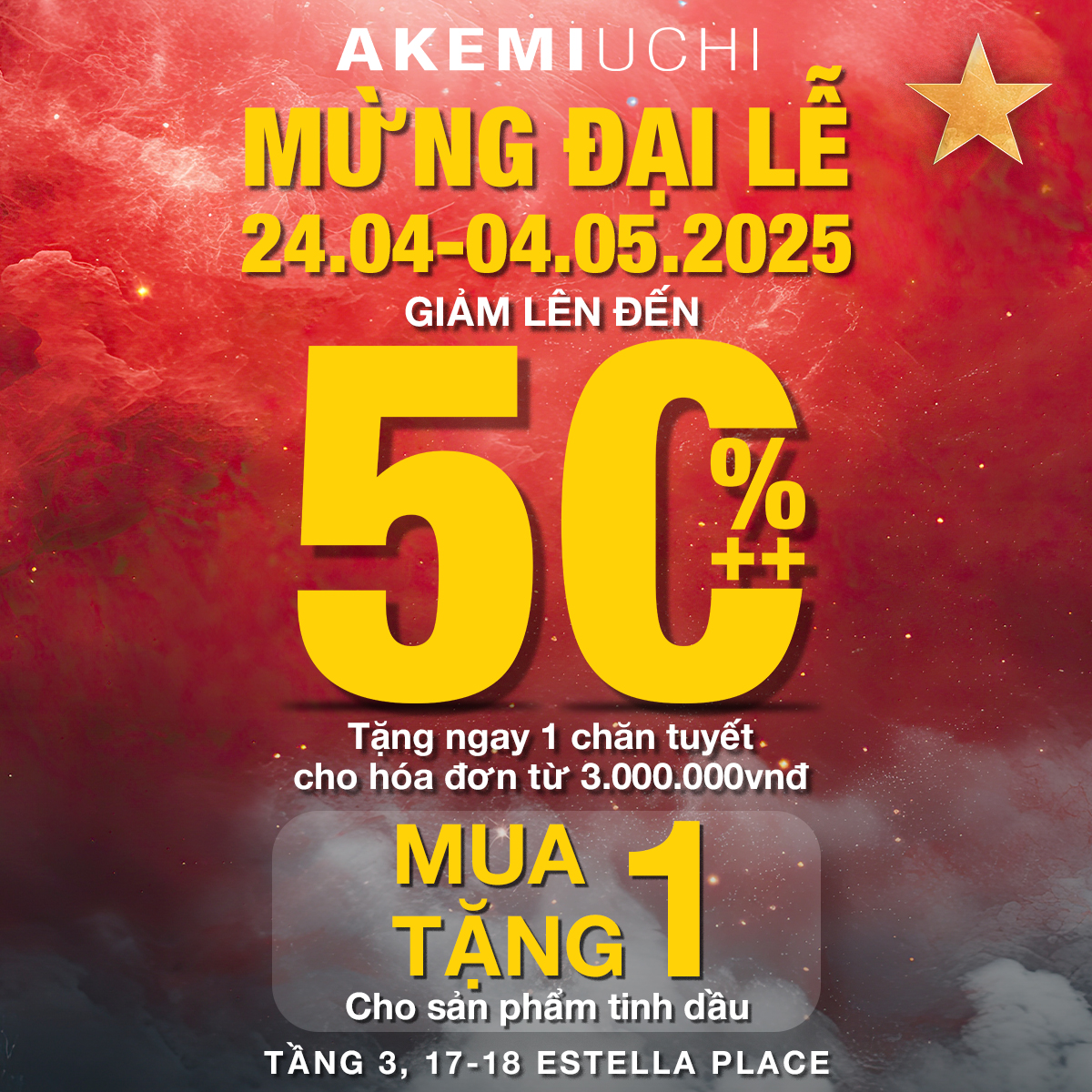 AKEMI BIG CELEBRATION DAY! Let Come to AKEMI at 3rd Floor ESTELLA PLACE to receive great deals