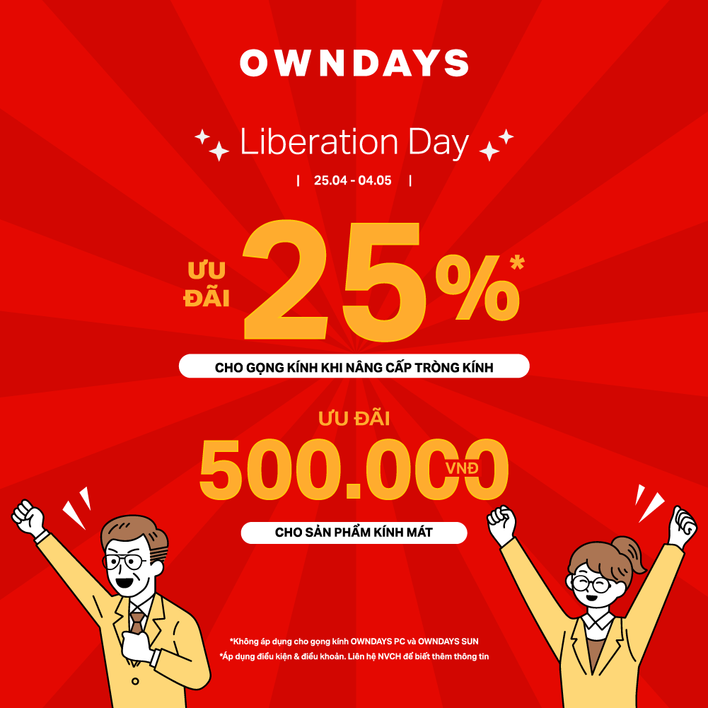 OWNDAYS JAPANESE EYEWEAR - LIBERATION DAY – 25% OFF, READY FOR A NEW JOURNEY