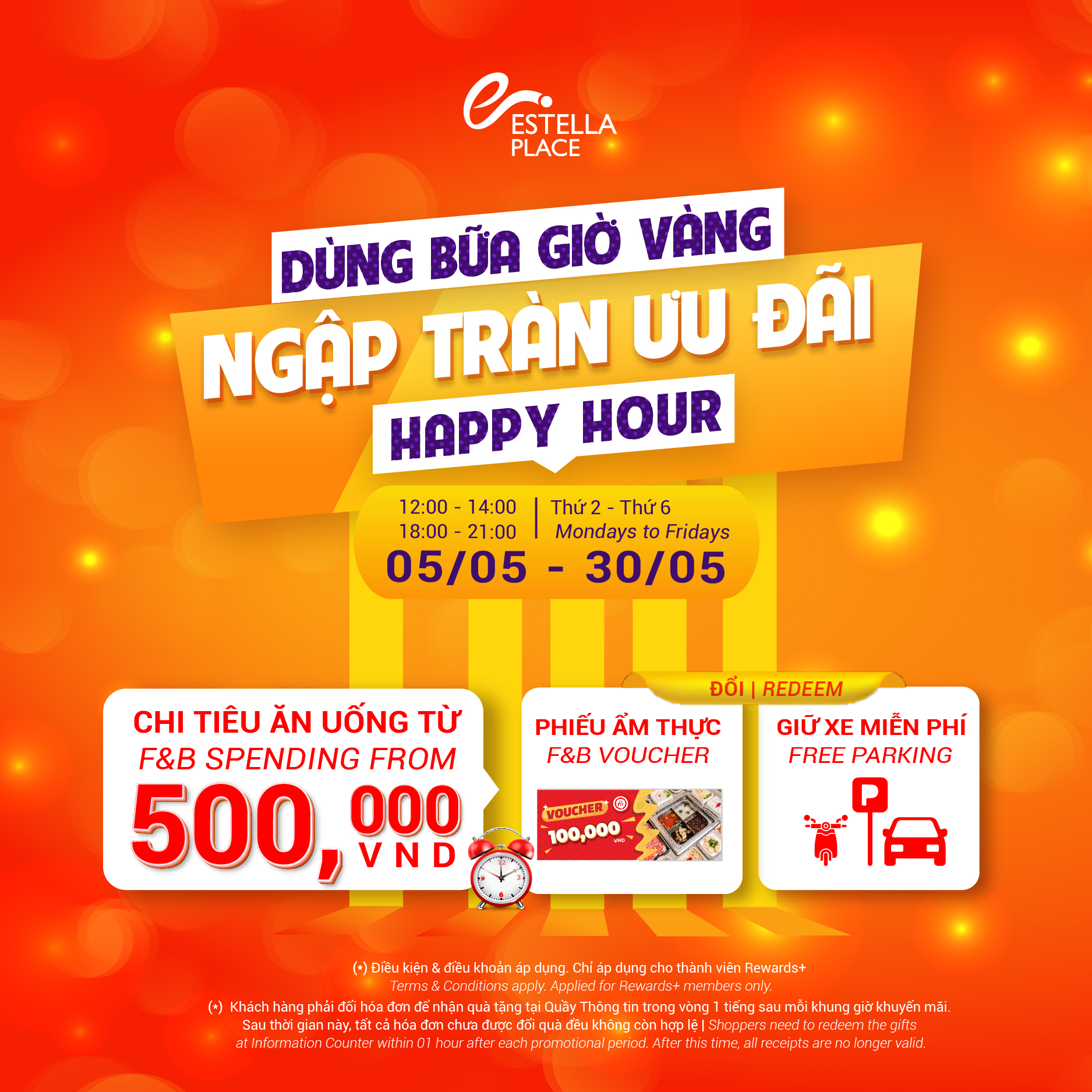 ⏰DÙNG BỮA GIỜ VÀNG – 🔥NGẬP TRÀN ƯU ĐÃI tại TTTM ESTELLA PLACE