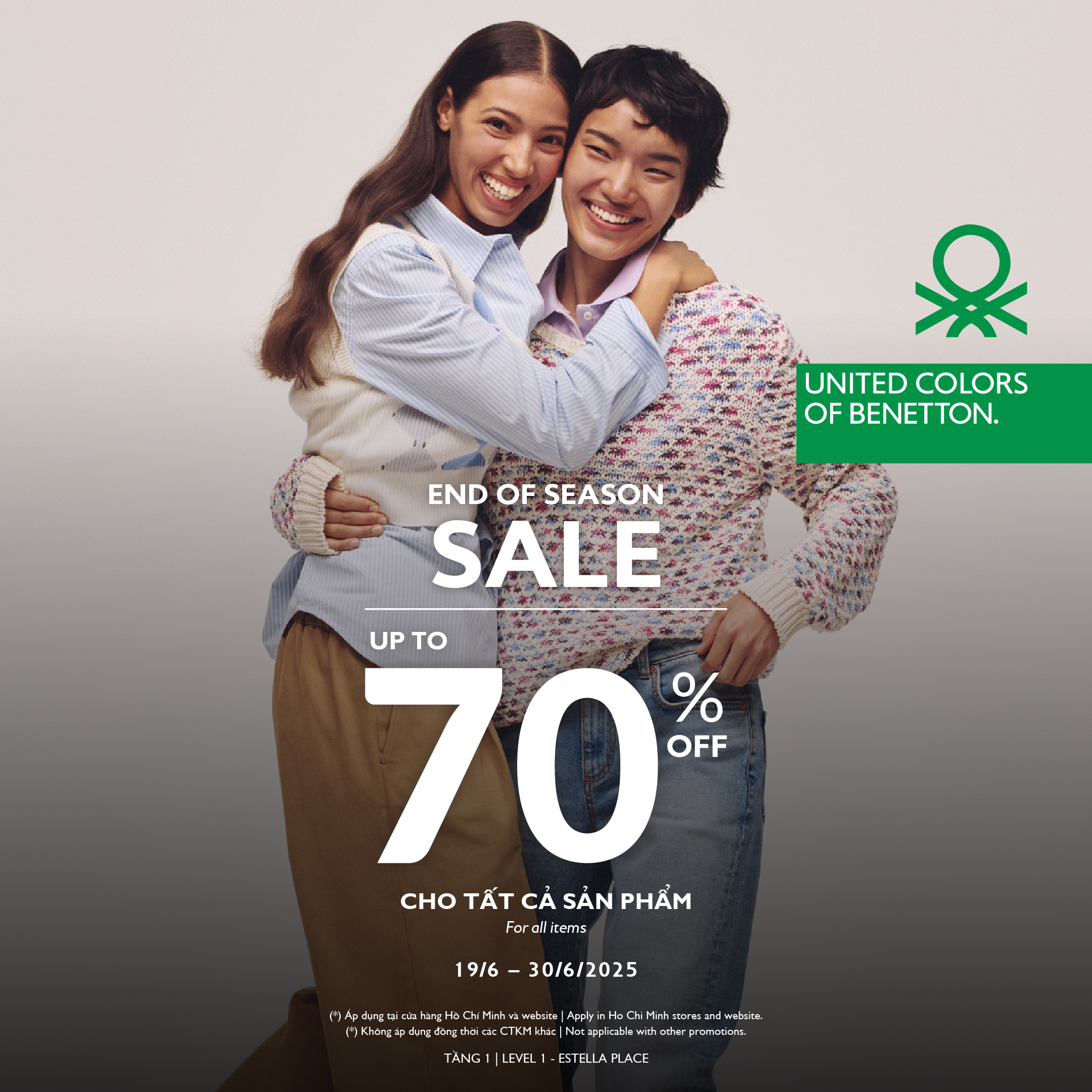 UNITED COLORS OF BENETTON - 𝐄𝐍𝐃 𝐎𝐅 𝐒𝐄𝐀𝐒𝐎𝐍 𝐒𝐀𝐋𝐄 𝐔𝐏 𝐓𝐎 𝟕𝟎% 𝐓𝐀̂́𝐓 𝐂𝐀̉ 𝐒𝐀̉𝐍 𝐏𝐇𝐀̂̉𝐌 🔥