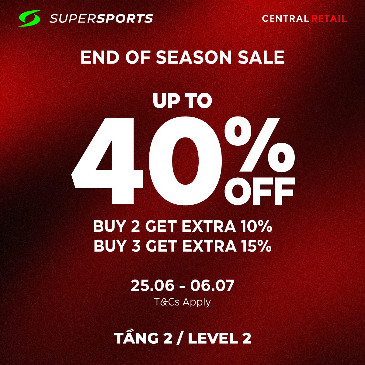🎉HEAT UP YOUR SUMMER WITH UP TO 40% OFF AT SUPERSPORTS!