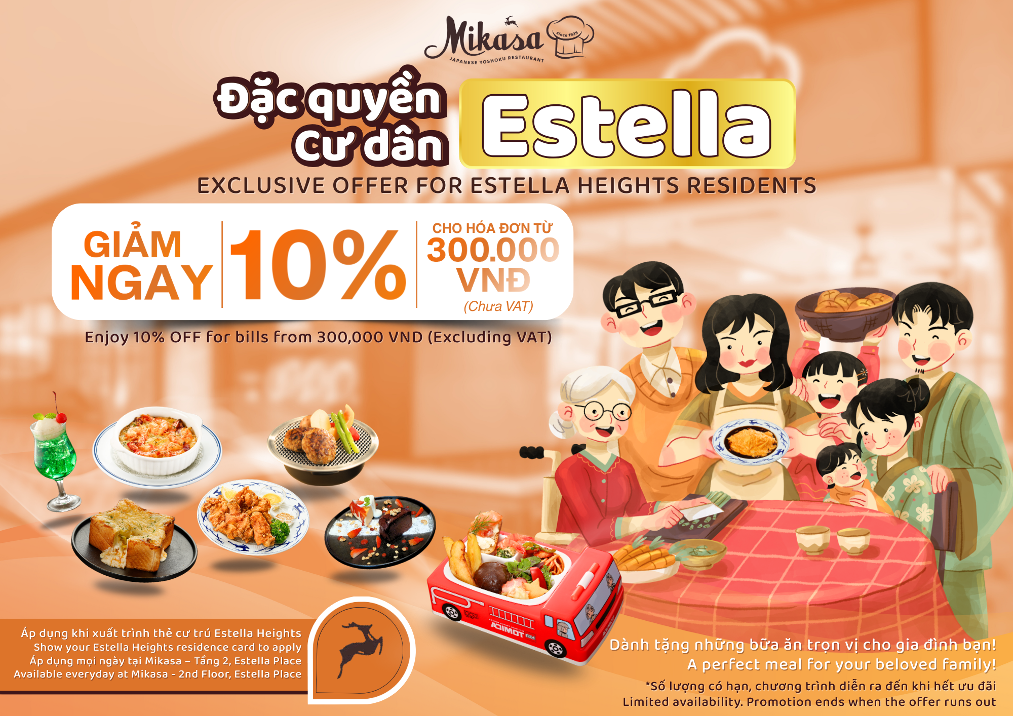 ĐẶC QUYỀN CƯ DÂN ESTELLA x Mikasa Japanese Yoshoku