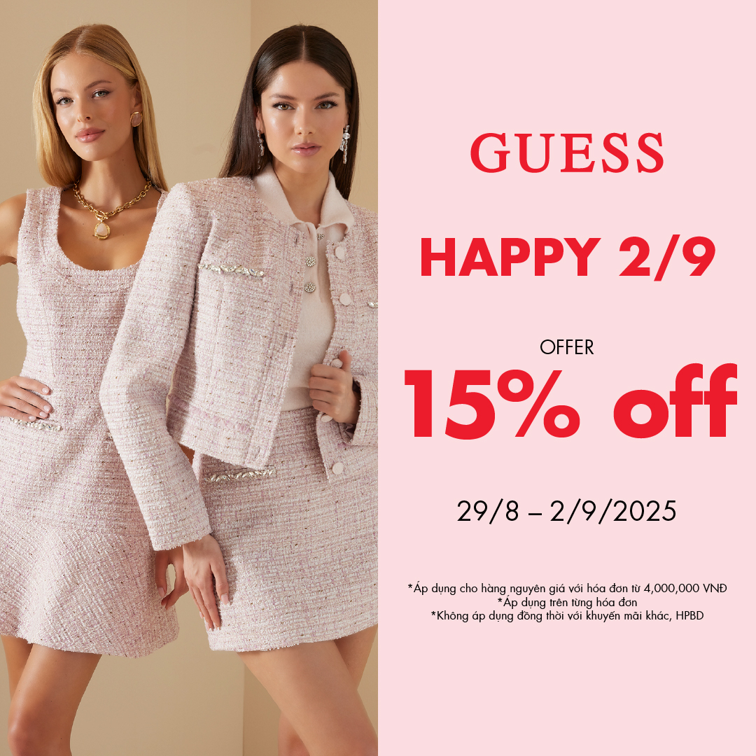 GUESS HAPPY 2/9 - OFFER 15% OFF