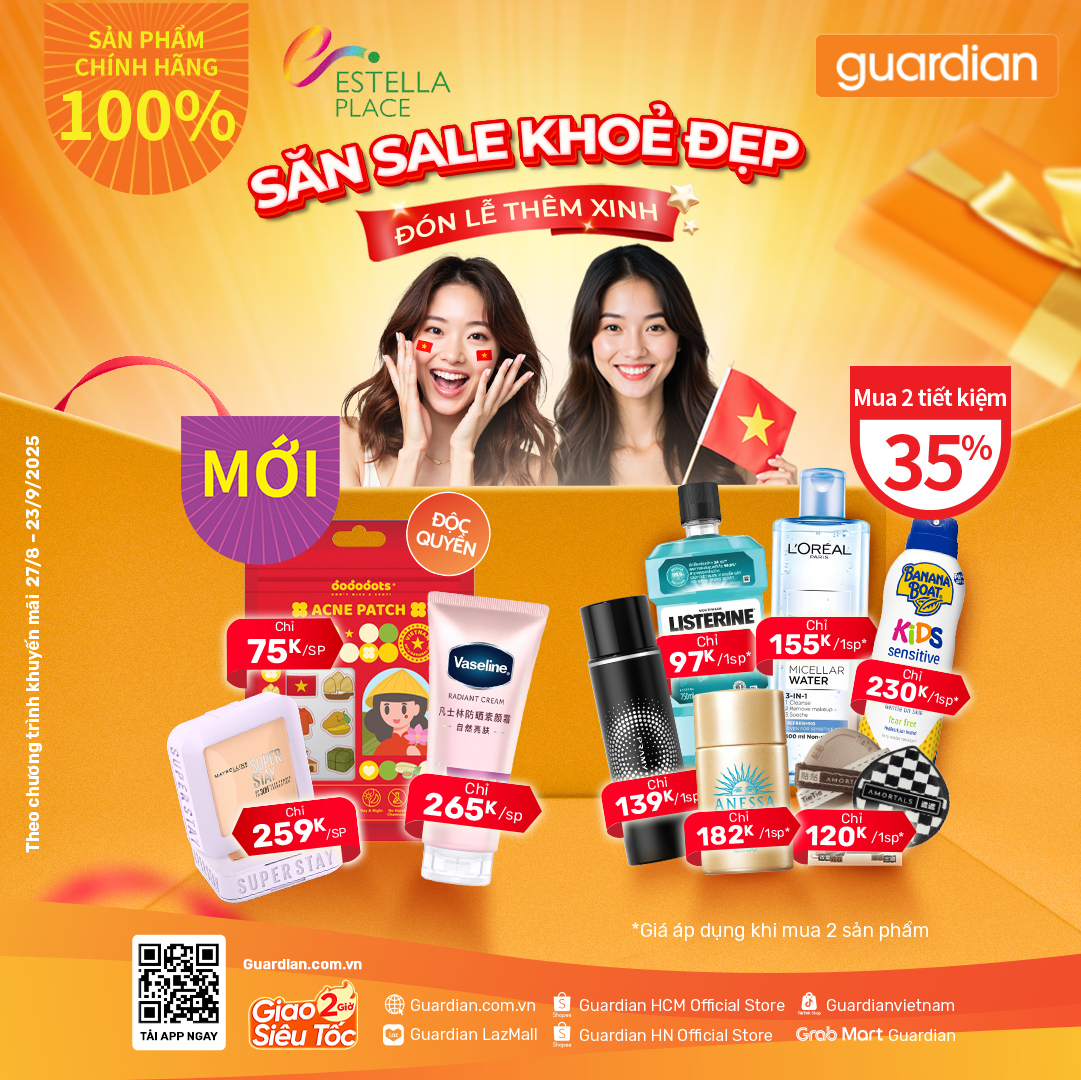 CÙNG GUARDIAN SĂN SALE KHOẺ ĐẸP - ĐÓN LỄ THÊM XINH